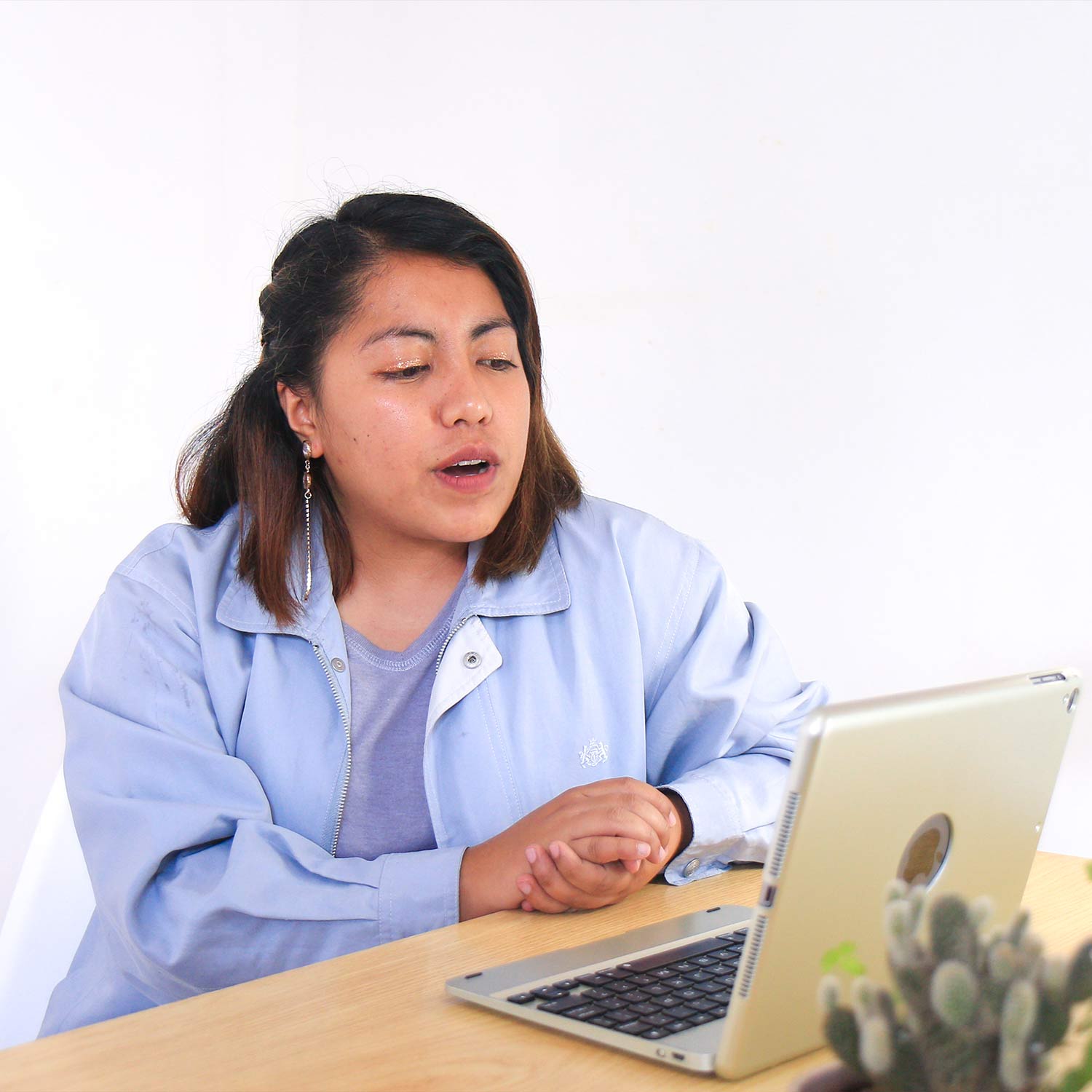 Woman teaching a class